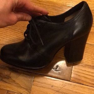 Frye lace up heel booties